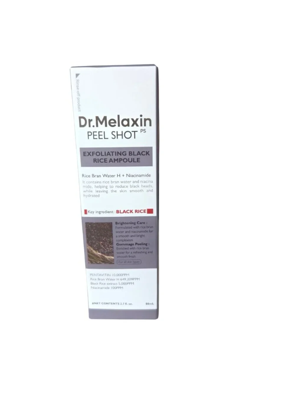 Dr. Melaxin Peel Shot Exfoliating Black Rice Ampoule Reduces Blackheads EXP 8-28